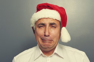 Unhappy man at Christmas